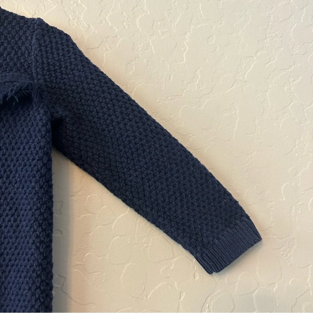 Baby Gap navy blue button front knit cardigan with fringe details size 2 years